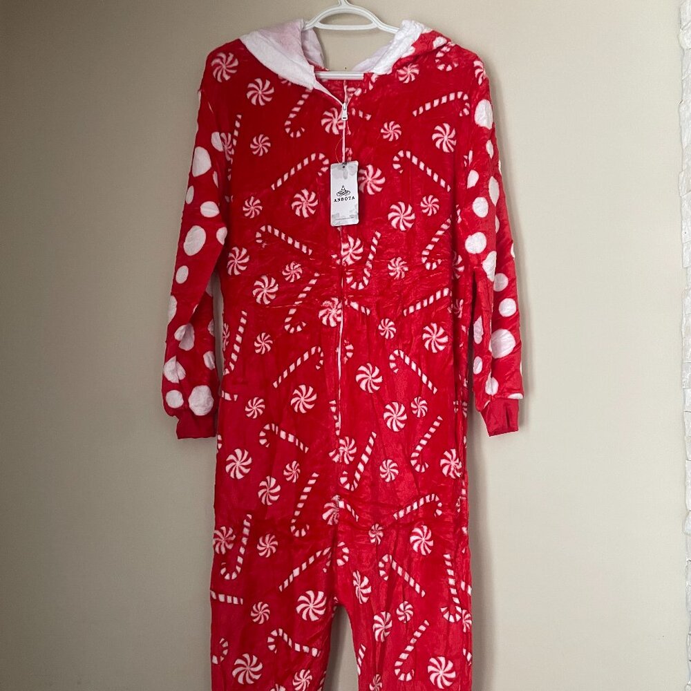 Candy Cane Fleece Onesie